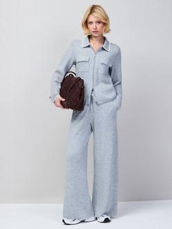 Ro&Zo Straight Leg Knitted Trousers, Grey - view 2, Grey