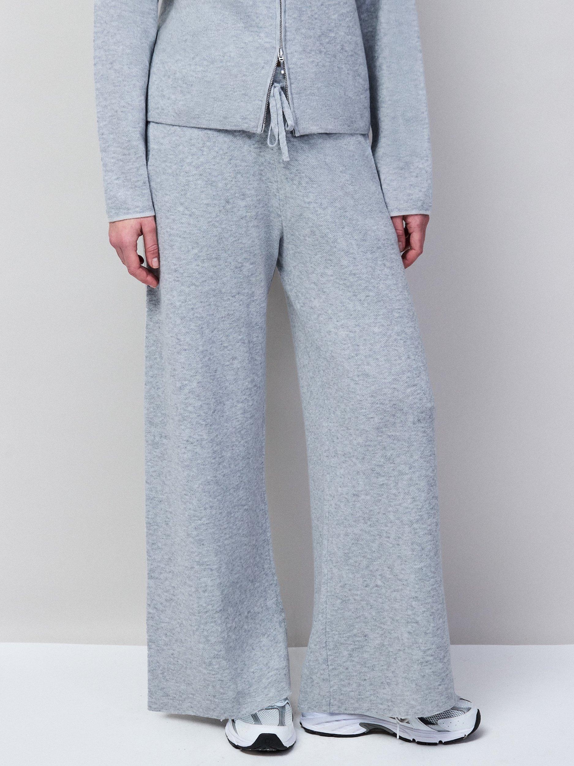 Product image 3 of 5, which shows Ro&Zo Straight Leg Knitted Trousers, Grey, XS