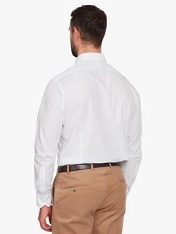 Simon Carter Cotton Tailored Fit Shark Print Shirt, White/Blue - view 2, White Blue