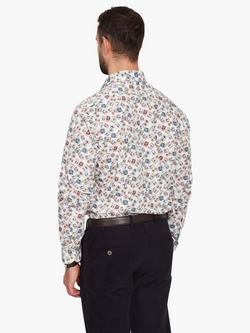 Simon Carter Cotton Tailored Fit Ski Stamp Graphic Shirt, White/Multi - view 2, White Multi