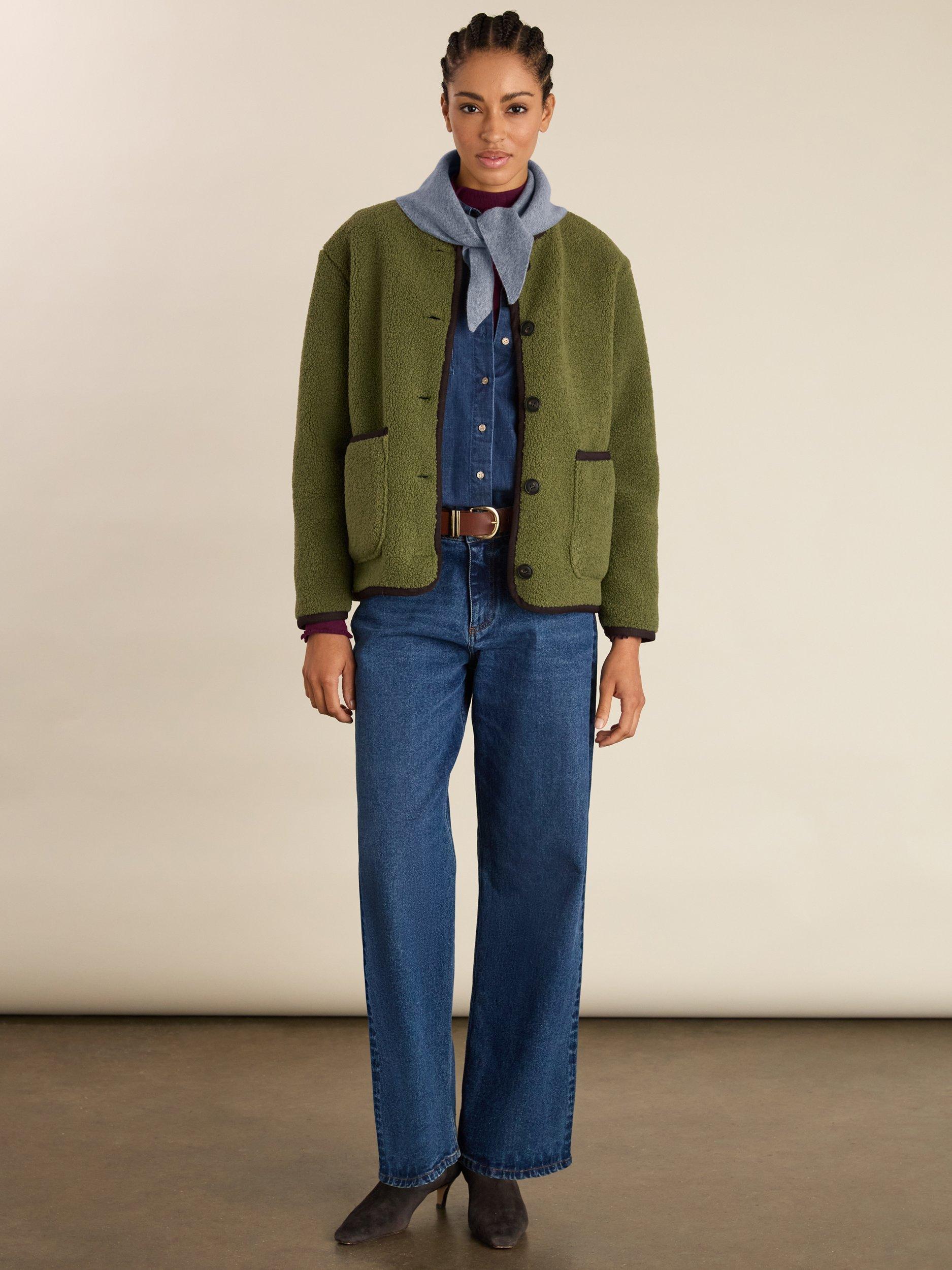 Product image 3 of 4, which shows Baukjen Niamh Wool Rich Triangle Scarf, Grey Marl, One Size