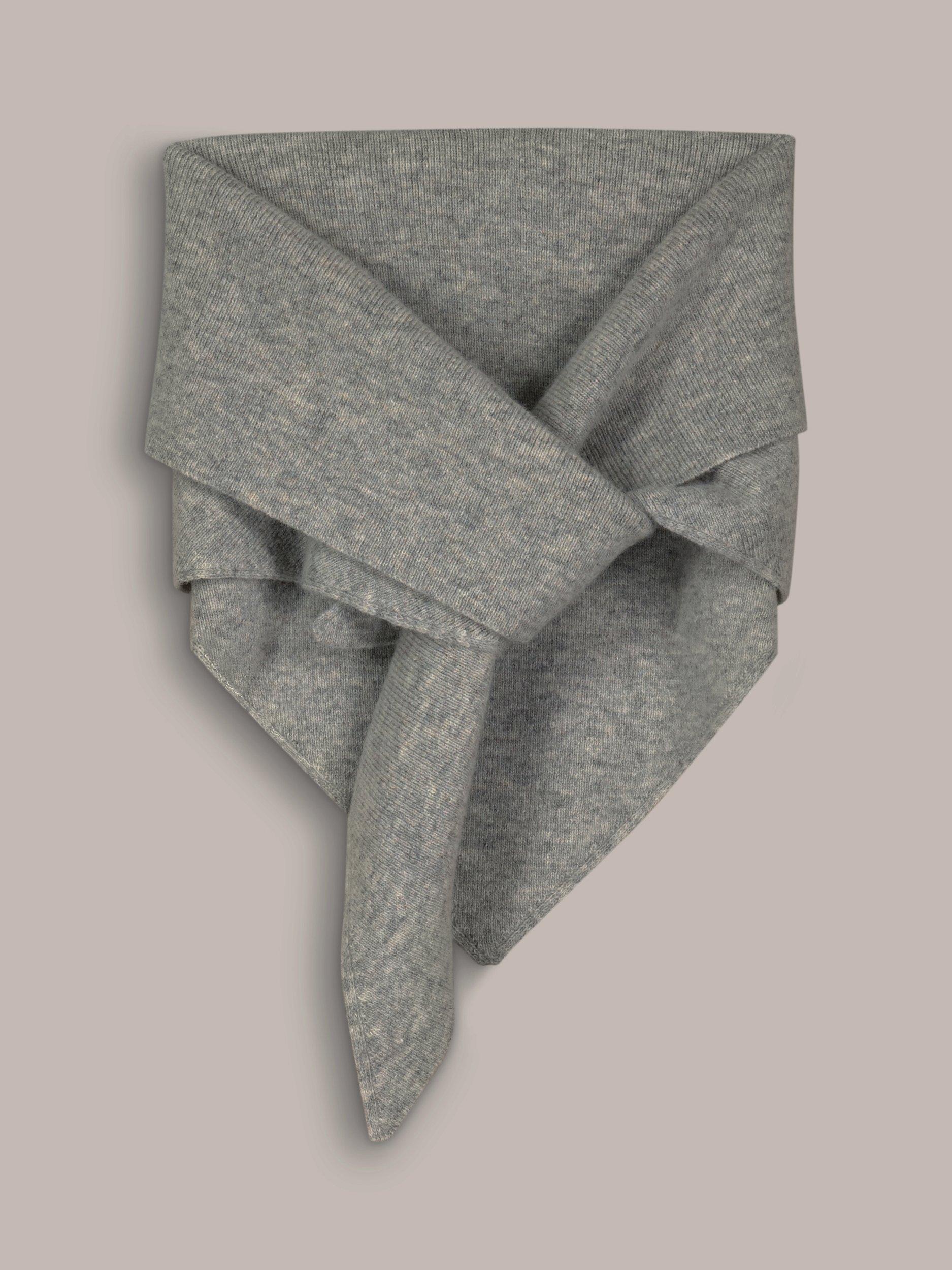 Product image 4 of 4, which shows Baukjen Niamh Wool Rich Triangle Scarf, Grey Marl, One Size