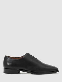 Reiss Mead Leather Lace Up Oxford Shoes, Black, Black