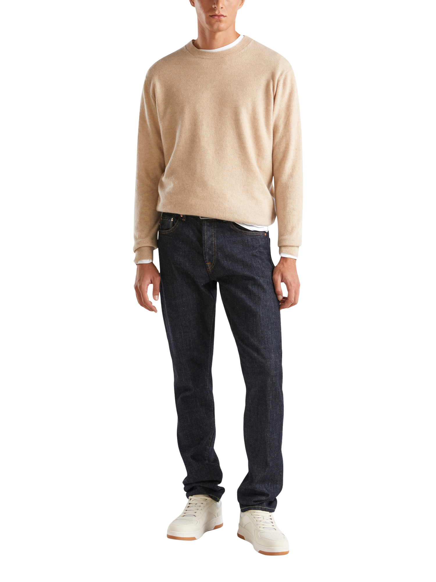 Product image 2 of 5, which shows Benetton Cashmere Crew Neck Jumper, Beige, S