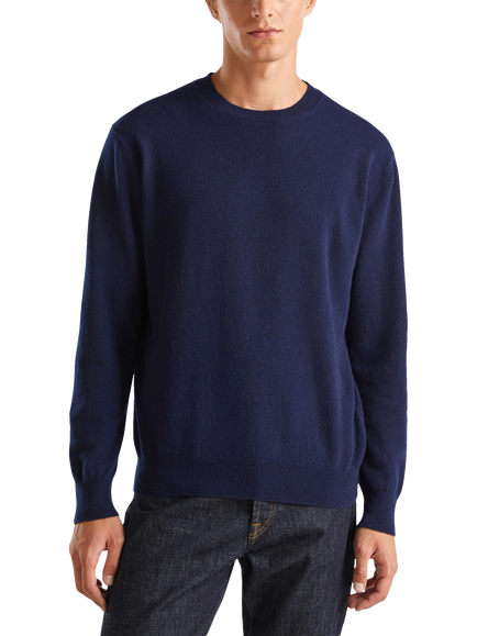 Benetton Cashmere Jersey Crew Neck Jumper, Blue