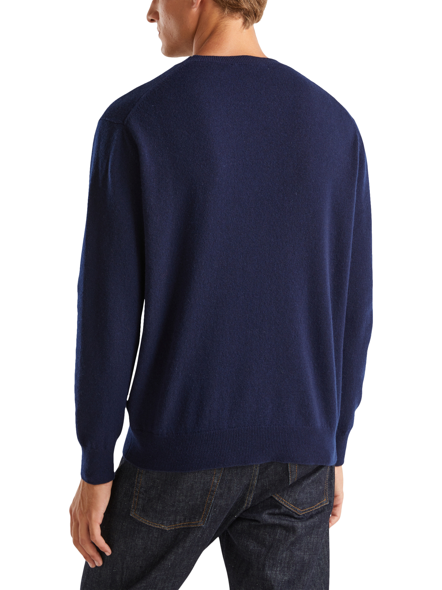 Product image 2 of 5, which shows Benetton Cashmere Jersey Crew Neck Jumper, Blue, S