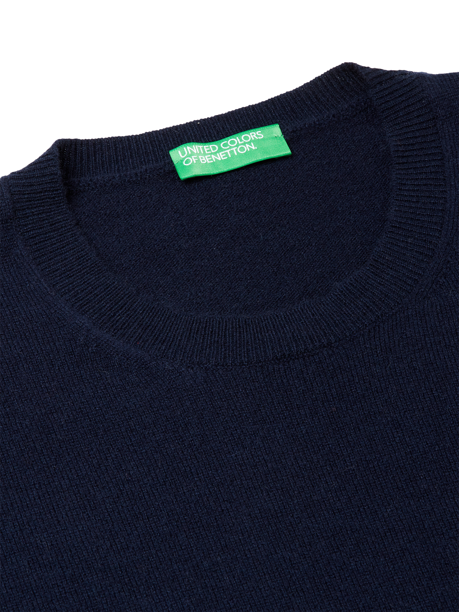 Product image 5 of 5, which shows Benetton Cashmere Jersey Crew Neck Jumper, Blue, S