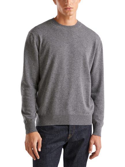 Benetton Cashmere Jersey Crew Neck Jumper, Grey