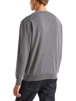 Benetton Cashmere Jersey Crew Neck Jumper - view 2, Grey