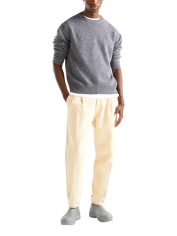 Benetton Italian Wool Crew Neck Jumper, Grey - view 2, Grey