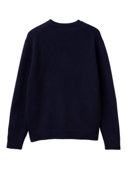Benetton Wool Blend Crew Neck Jumper - view 2, Blue