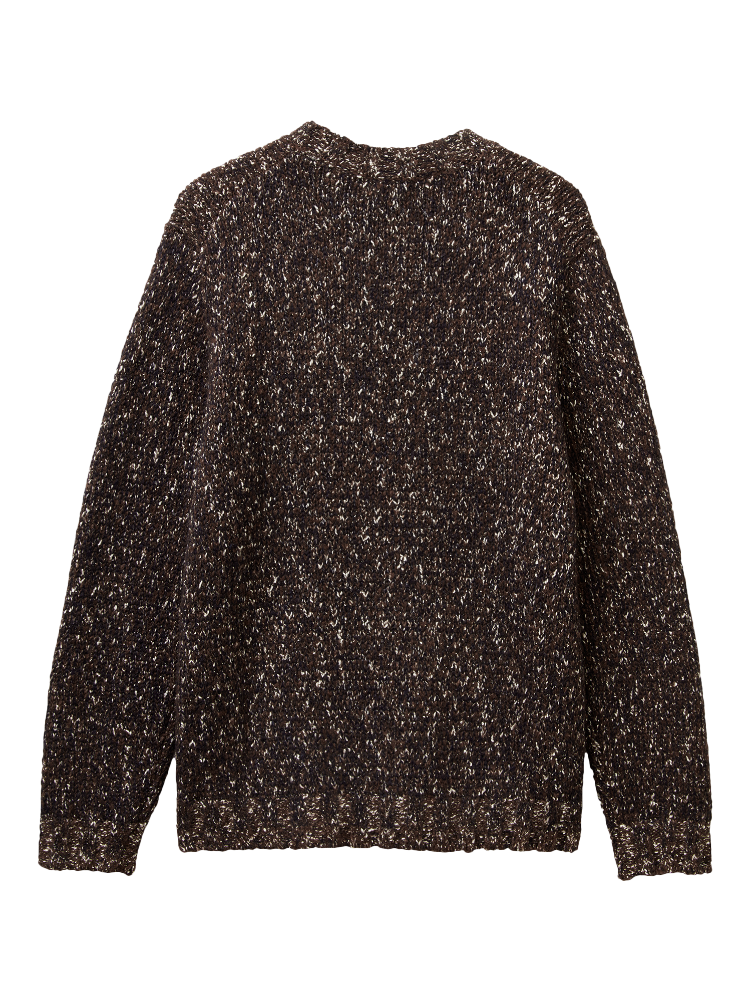Product image 5 of 6, which shows Benetton Cotton with Wool Knitted Mouliné Yarn Jumper, Brown, XXL