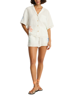 Sea Level Shipwreck Bowling Shirt, Natural, Natural