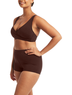 Sea Level Essentials Edit Katie Boy Leg Bikini Bottoms, Cocoa - view 2, Cocoa