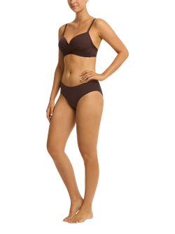 Sea Level Essentials Edit Mid Rise Bikini Bottoms, Cocoa, Cocoa
