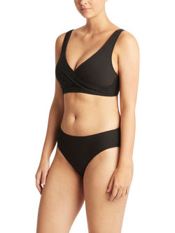 Sea Level Spinnaker Cross Front Multifit Bikini Top - view 2, Black