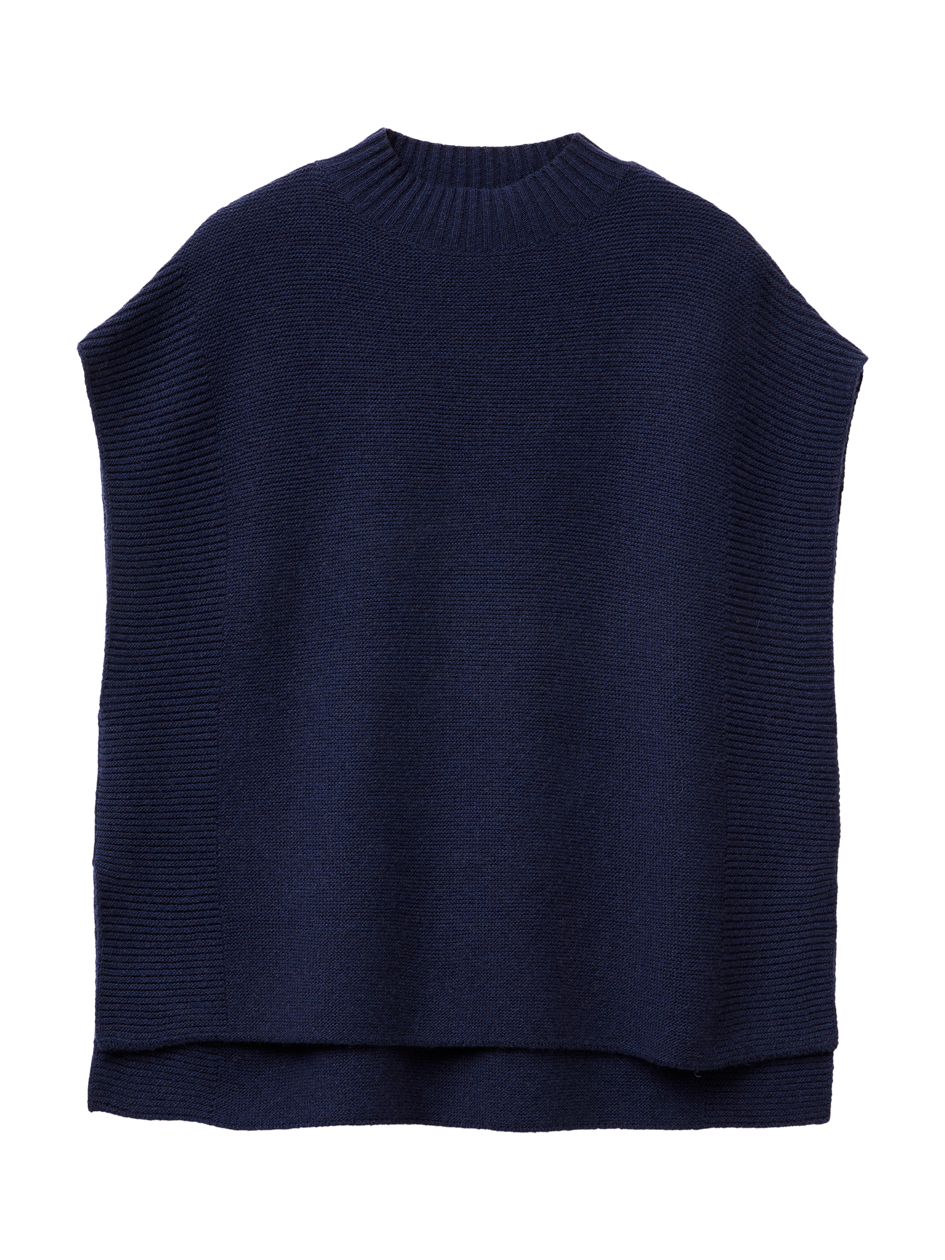 Product image 1 of 3, which shows Benetton Knitted Wool Rich Turtleneck Top, Midnight Blue, M