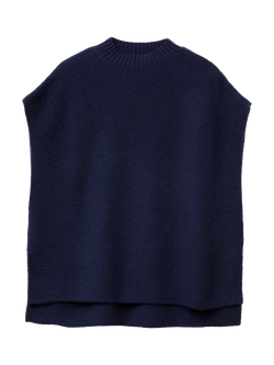 Benetton Knitted Wool Rich Turtleneck Top, Midnight Blue