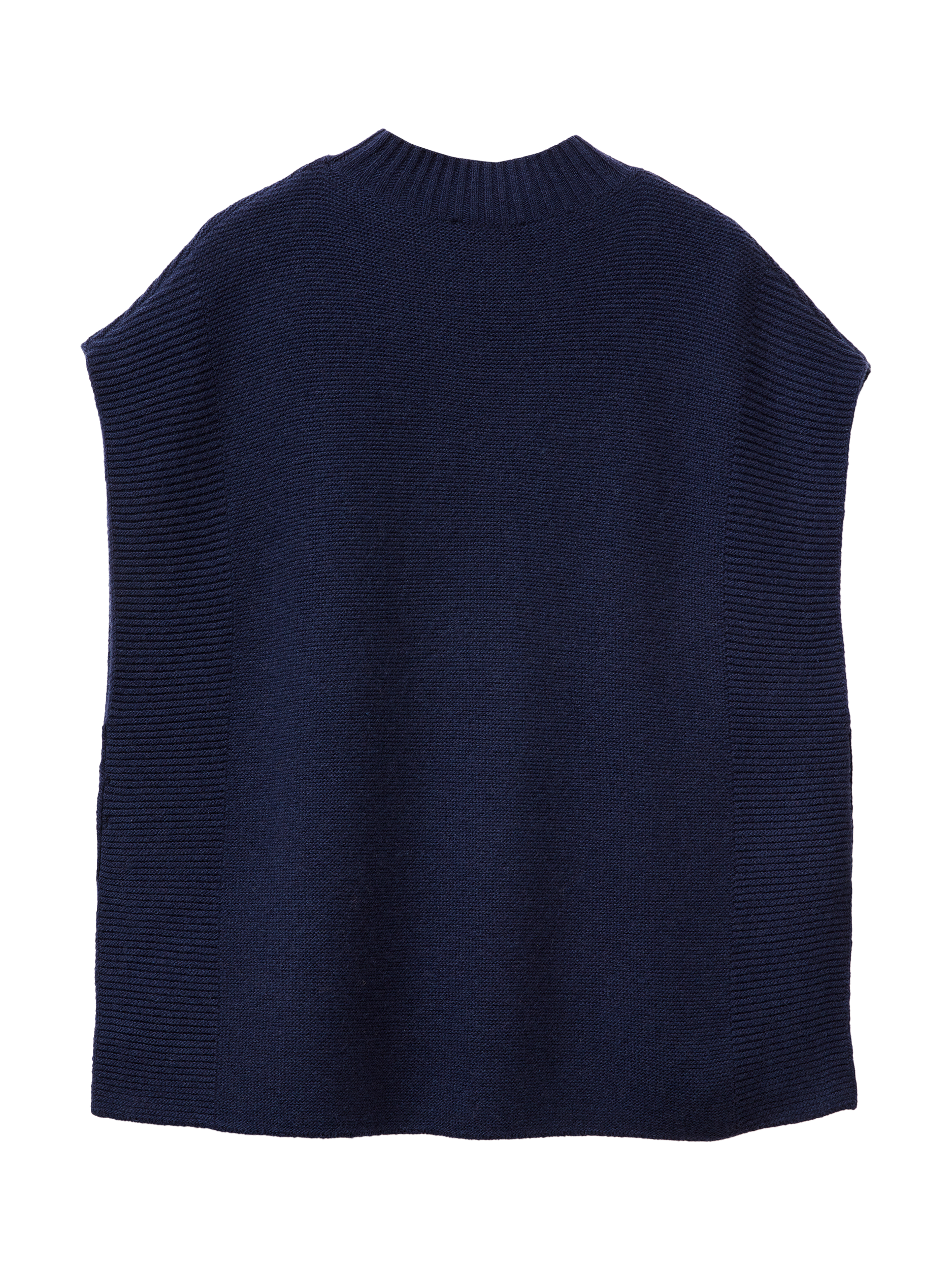 Product image 2 of 3, which shows Benetton Knitted Wool Rich Turtleneck Top, Midnight Blue, M