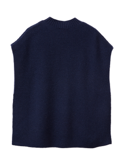 Benetton Knitted Wool Rich Turtleneck Top - view 2, Midnight Blue