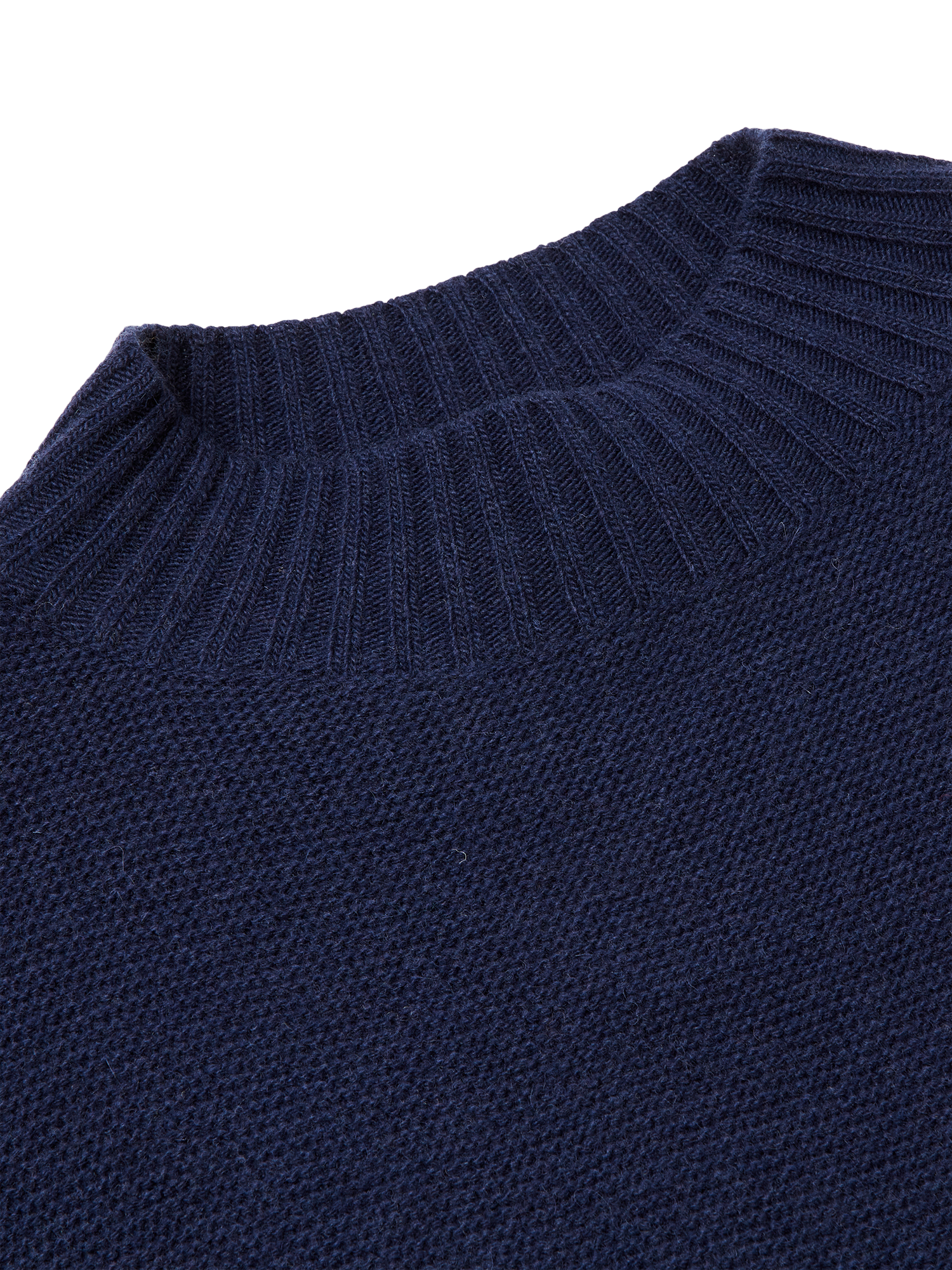Product image 3 of 3, which shows Benetton Knitted Wool Rich Turtleneck Top, Midnight Blue, M