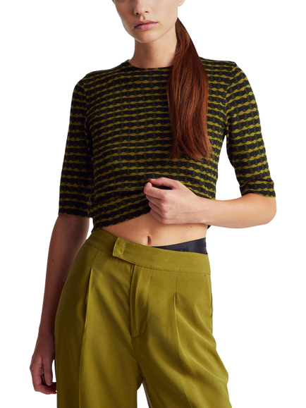 Benetton Wavy Stripe Knit Top, Green, Green