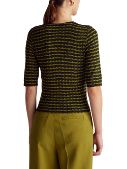 Benetton Wavy Stripe Knit Top, Green - view 2, Green