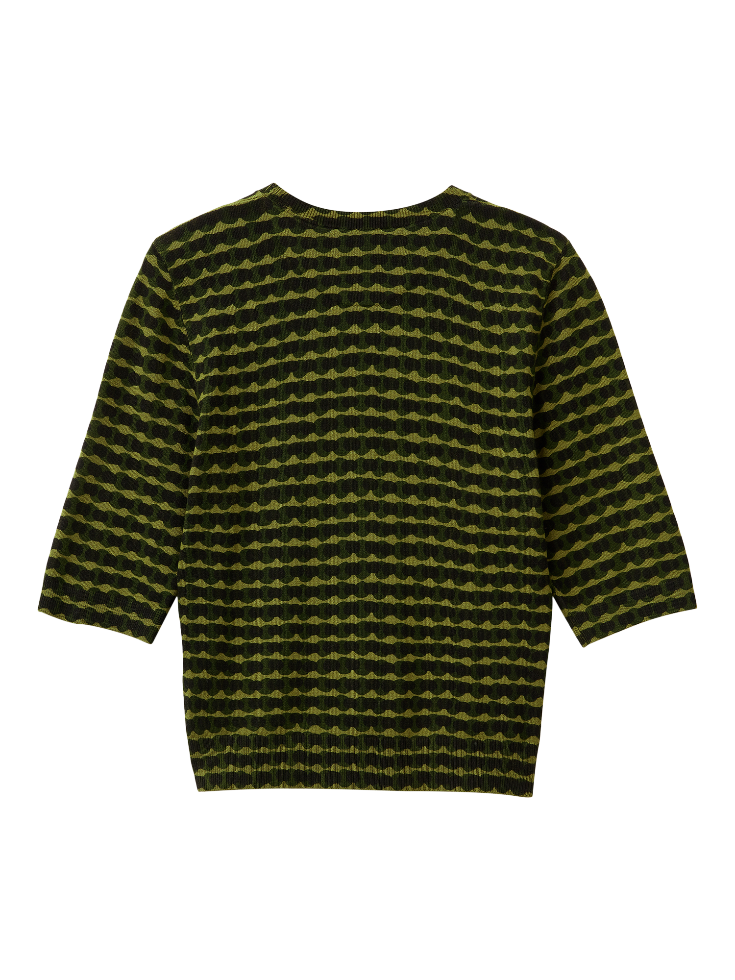 Product image 5 of 6, which shows Benetton Wavy Stripe Knit Top, Green, S