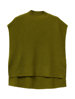 Benetton Knitted Wool Rich Turtleneck Top, Green