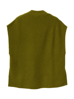 Benetton Knitted Wool Rich Turtleneck Top - view 2, Green