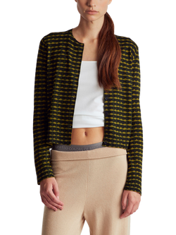 Benetton Korean Wavy Stripe Cardigan, Green, Green