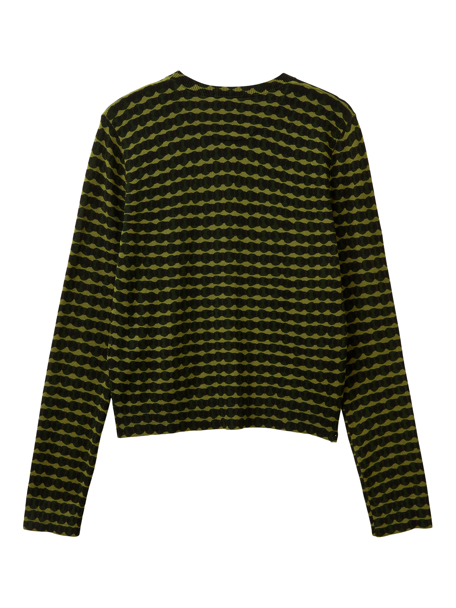 Product image 5 of 6, which shows Benetton Korean Wavy Stripe Cardigan, Green, S