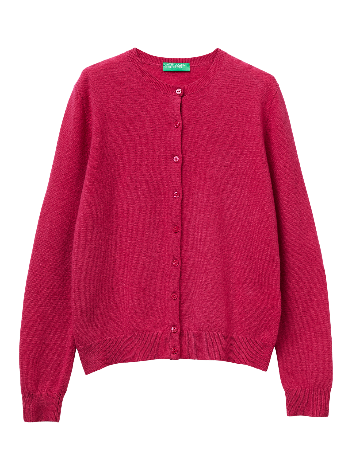 Product image 4 of 6, which shows Benetton Korean Pure Wool Cardigan, Violet, S