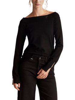 Benetton Boat Neck Jersey Jumper, Black