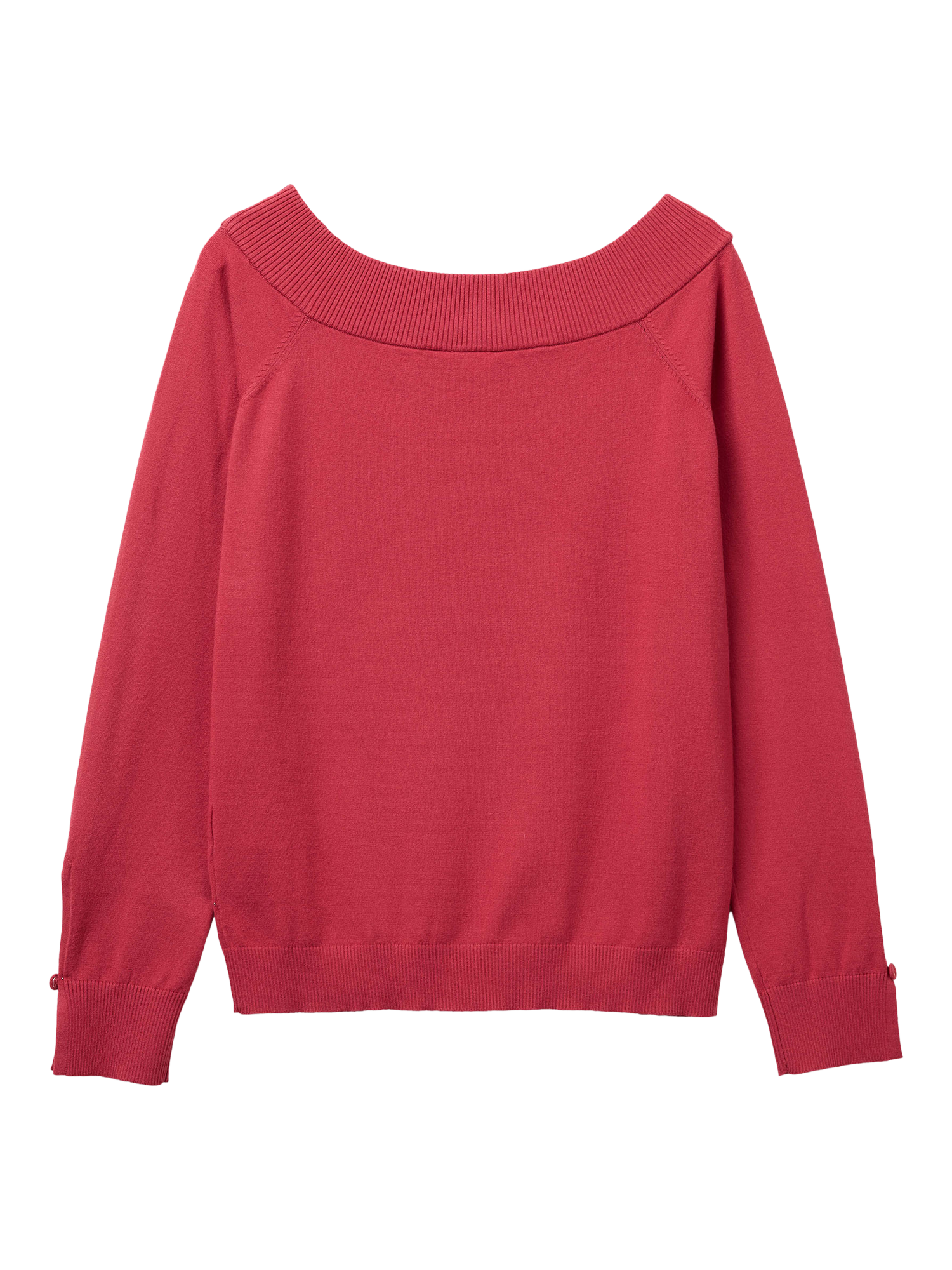 Product image 2 of 3, which shows Benetton Boat Neck Jersey Jumper, Red, XS