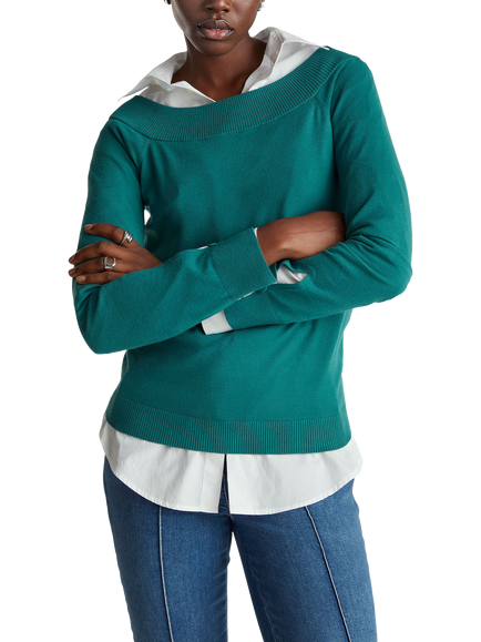 Benetton Boat Neck Jersey Jumper, Green