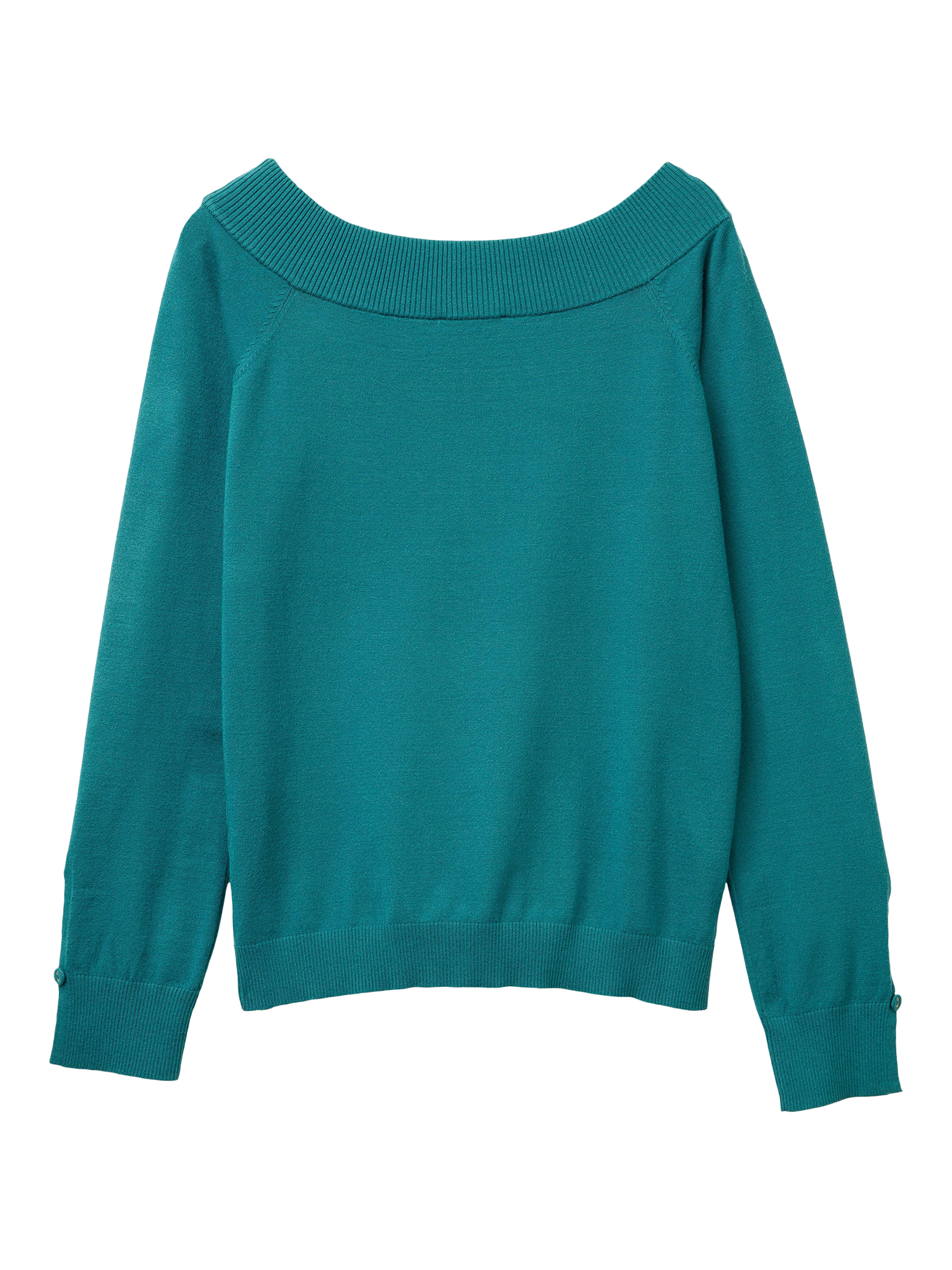 Product image 4 of 5, which shows Benetton Boat Neck Jersey Jumper, Green, XS