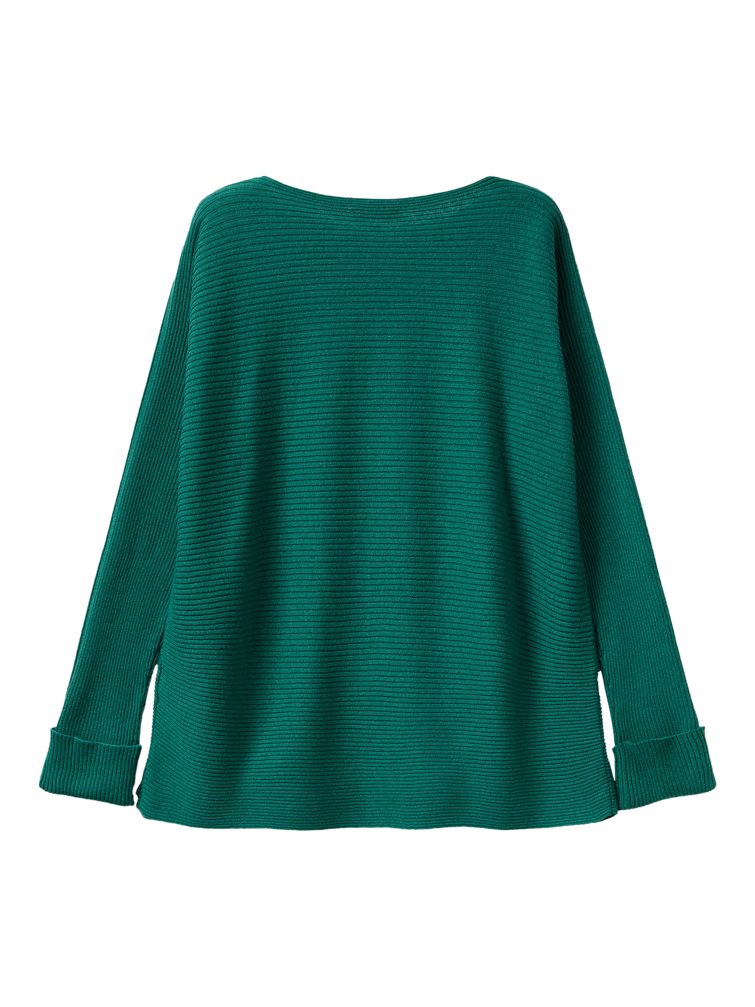 Product image 2 of 3, which shows Benetton Boat Neck Ribbed Jumper, Green, XS