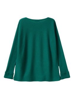 Benetton Boat Neck Ribbed Jumper - view 2, Green