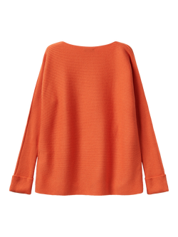 Benetton Boat Neck Ribbed Jumper - view 2, Red