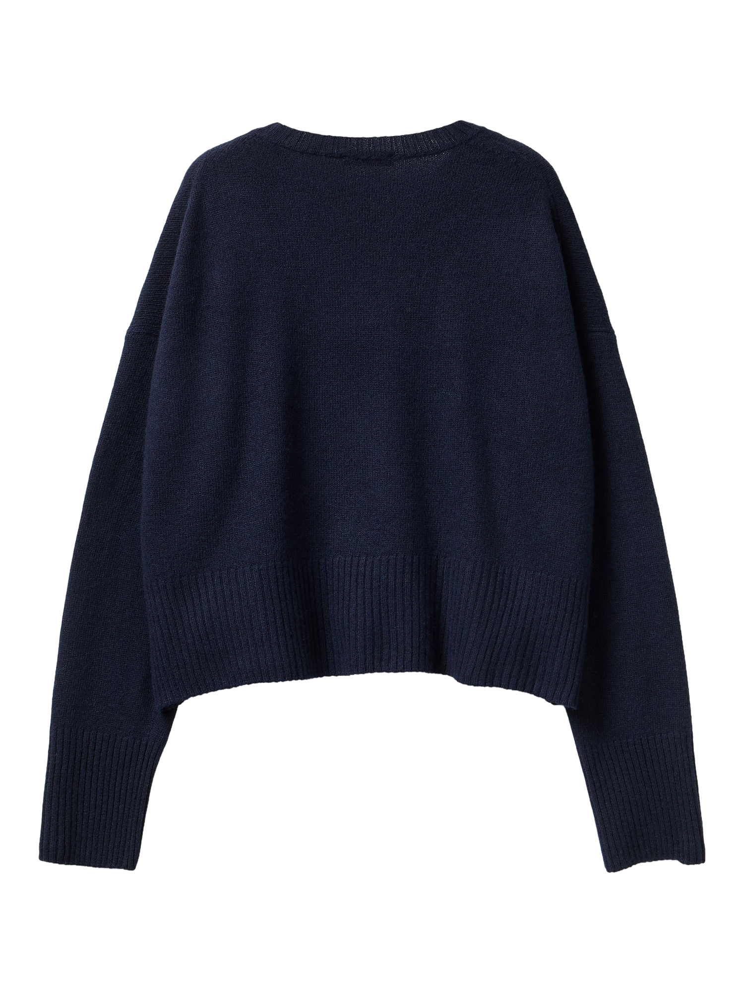 Product image 2 of 3, which shows Benetton Crew Neck Wool Blend Jumper, Blue, S