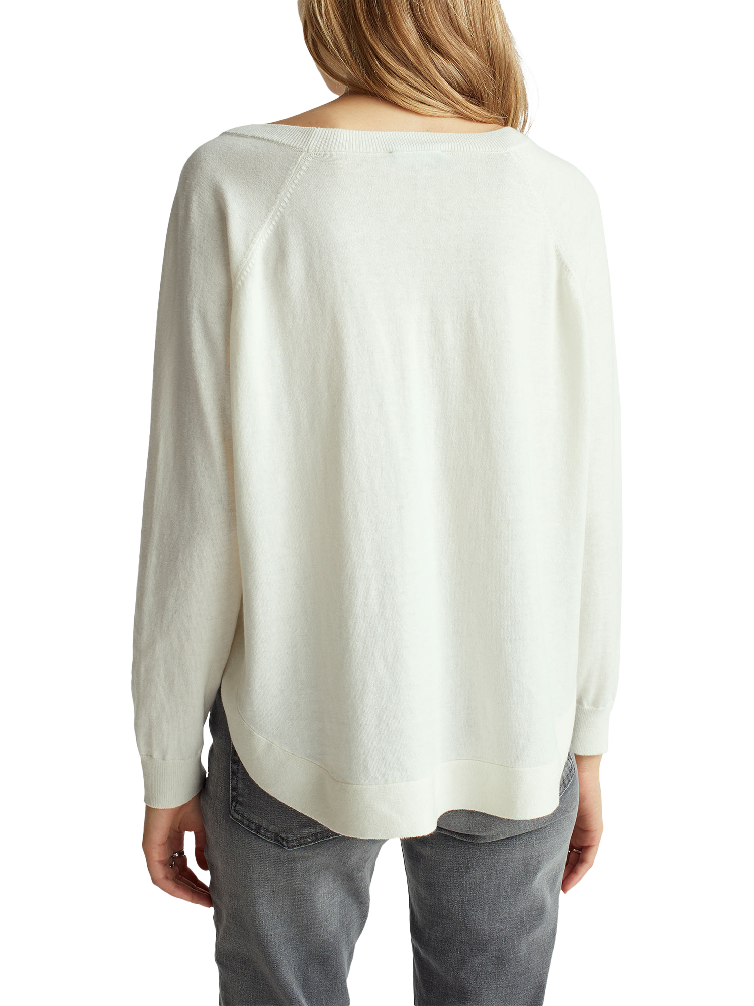 Product image 2 of 6, which shows Benetton A-Line Raglan Sleeve Jumper, White, XS