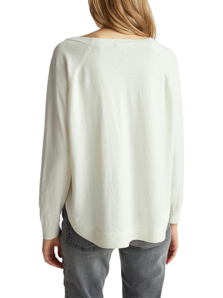 Benetton A-Line Raglan Sleeve Jumper - view 2, White