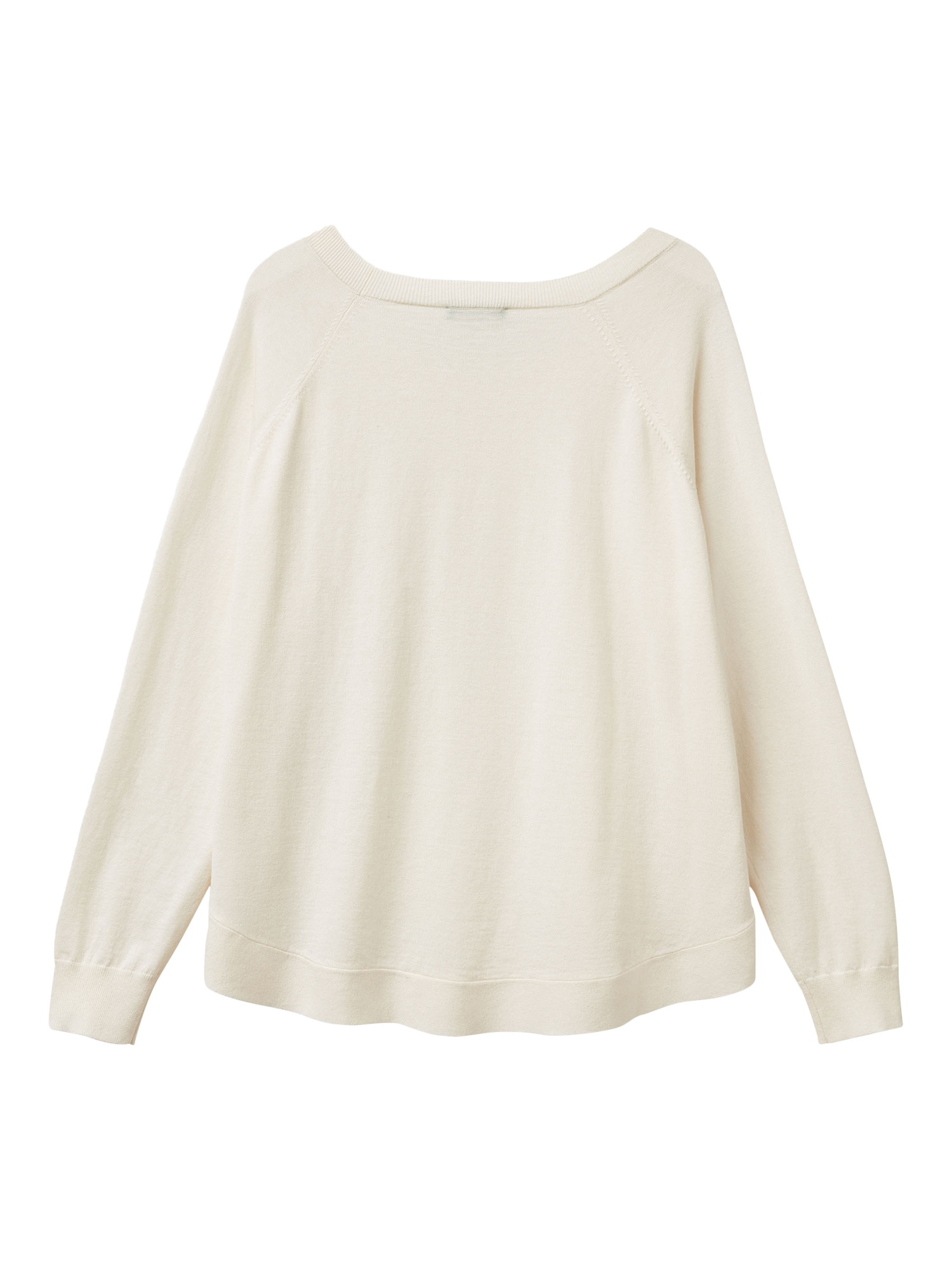 Product image 5 of 6, which shows Benetton A-Line Raglan Sleeve Jumper, White, XS