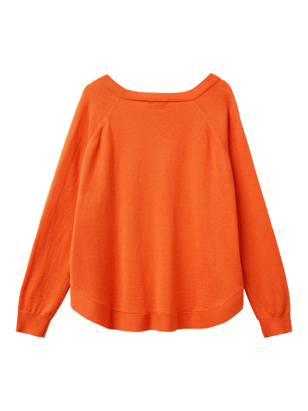 Benetton A-Line Raglan Sleeve Jumper - view 2, Orange