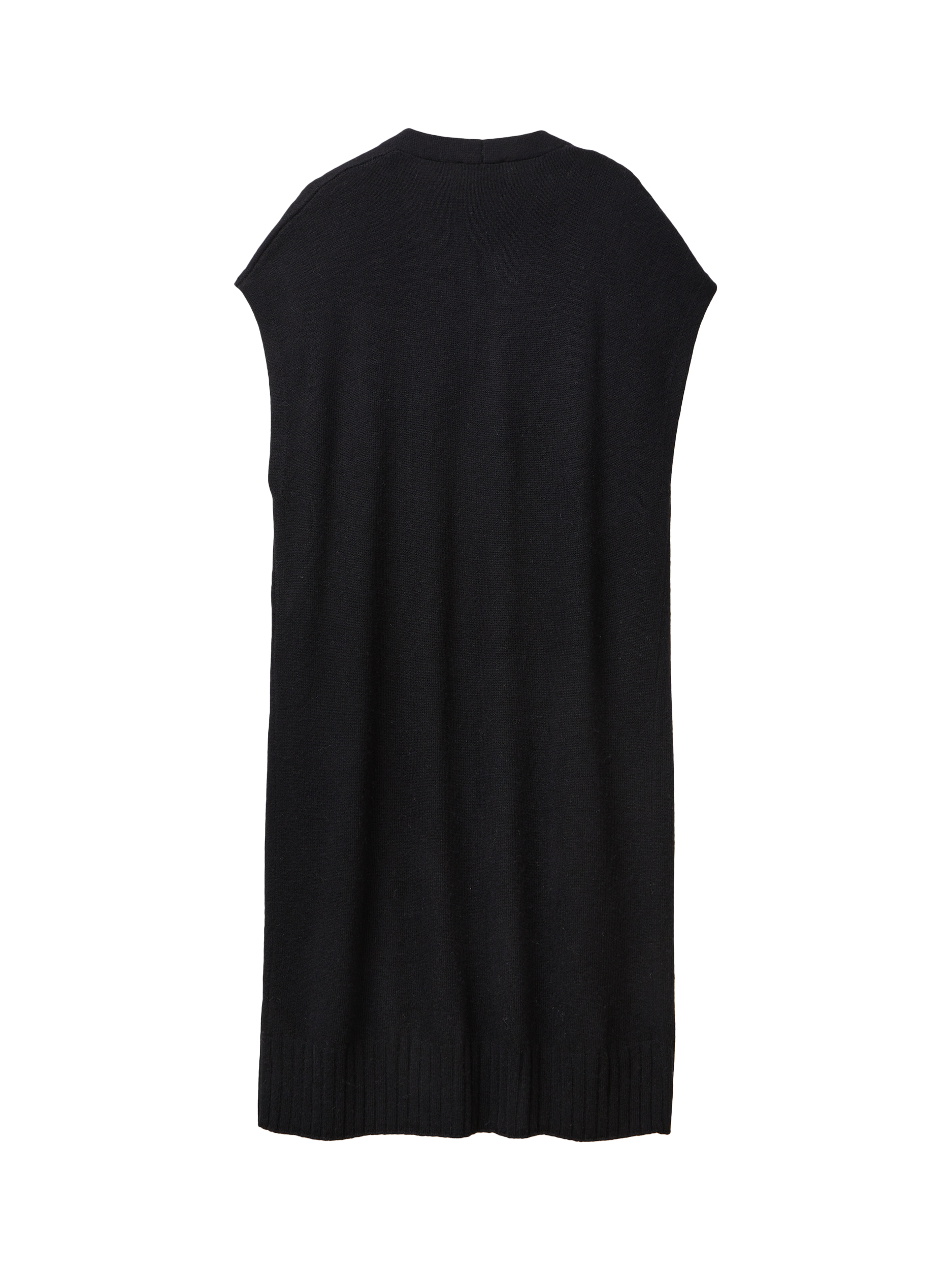Product image 5 of 6, which shows Benetton Open Neck Sleeveless Longline Cardigan, Black, S