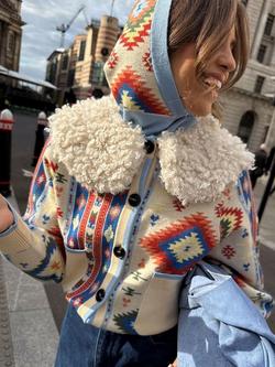 Never Fully Dressed Bridget Cheryl Ikat Cardigan, Multi - view 2, Multi