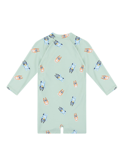Swim Essentials Kids' Bluey Print Long Sleeve Swimsuit, Green - view 2, Green