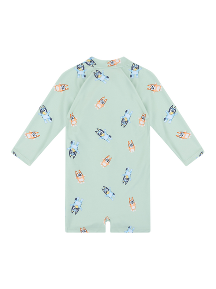 Swim Essentials Kids' Bluey Print Long Sleeve Swimsuit, Green - view 2, Green