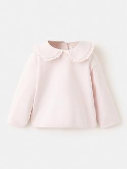 Mango Baby Cotton Peter Pan Collar Jumper, Pink, Pink